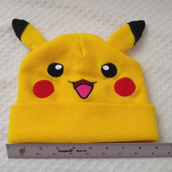 Pokemon Pikachu Yellow Knit Hat Beanie By Game Freak 2017 OSFM - Picture 4 of 8